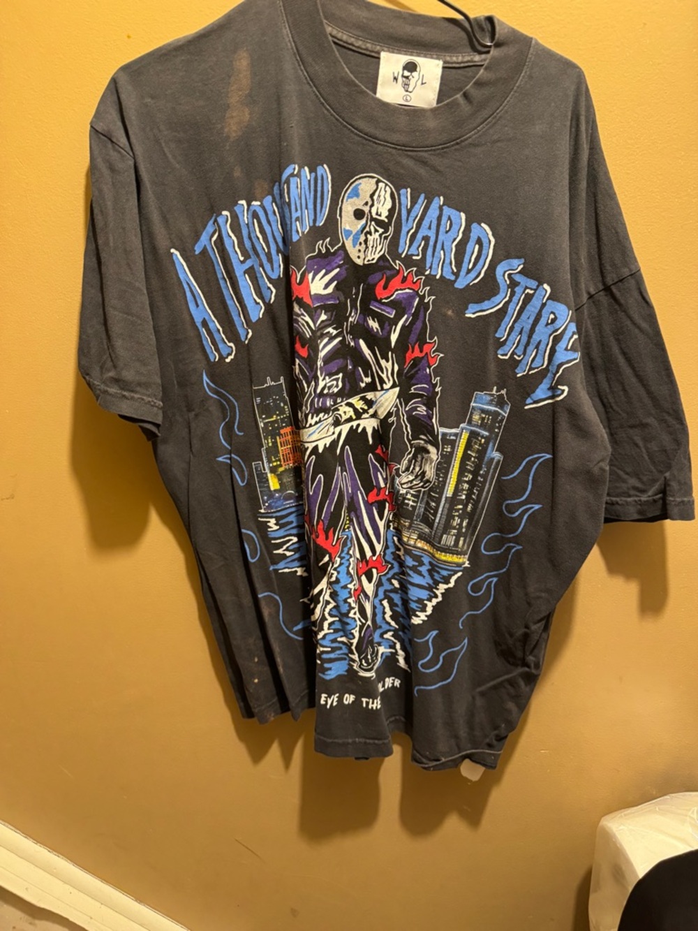 A Thousand Yard Stare Black Graphic Short-Sleeve Tee